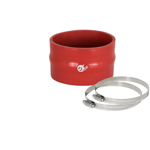 Afe 3-1/2 Inch Inside Diameter, 2-1/4 Inch Length, With Hump, Red, Silicone, With 2 Worm Gear Clamps 59-00060 - main